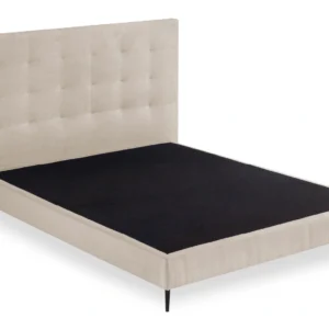 Ensemble sommier et tête de lit 140x190 Morpheus en tissu camel clair