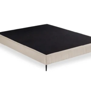 Sommier Tapissier Lattes Massives avec tissu anti dérapant et respirant creme