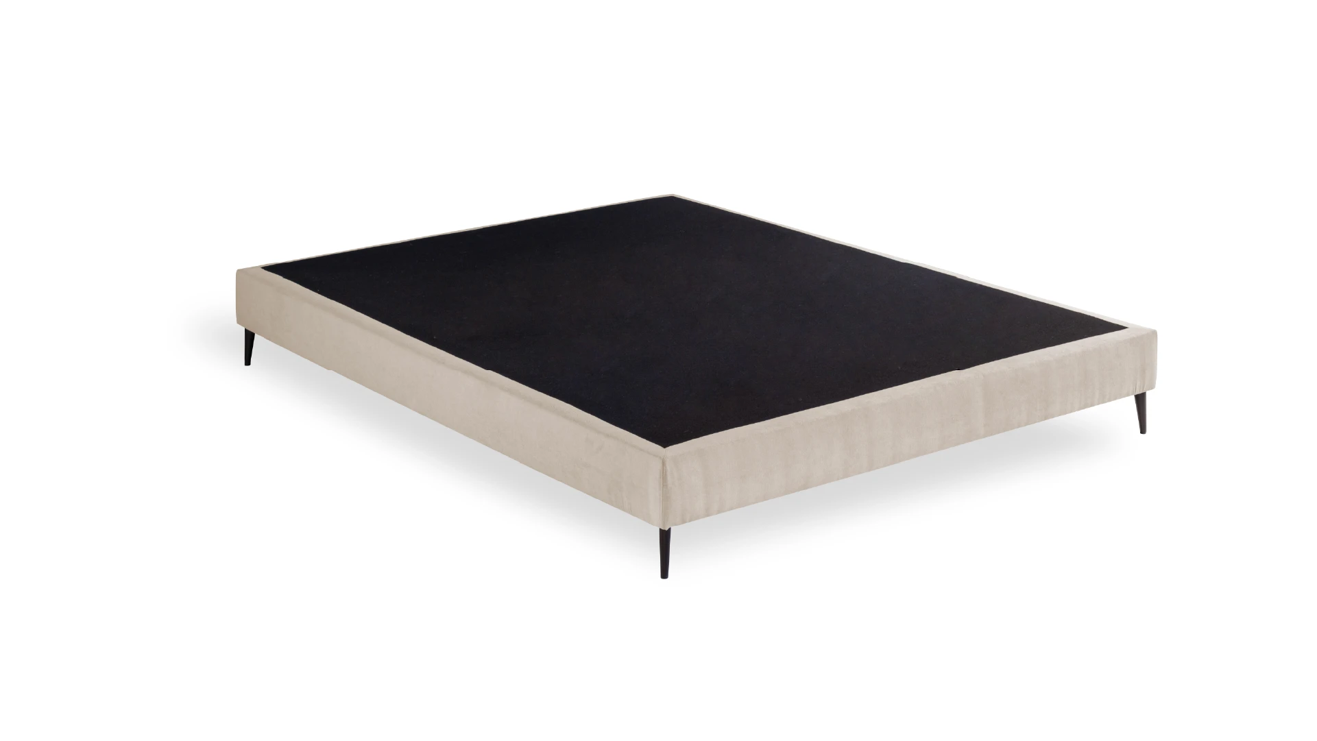 Sommier Tapissier Lattes Massives avec tissu anti dérapant et respirant creme