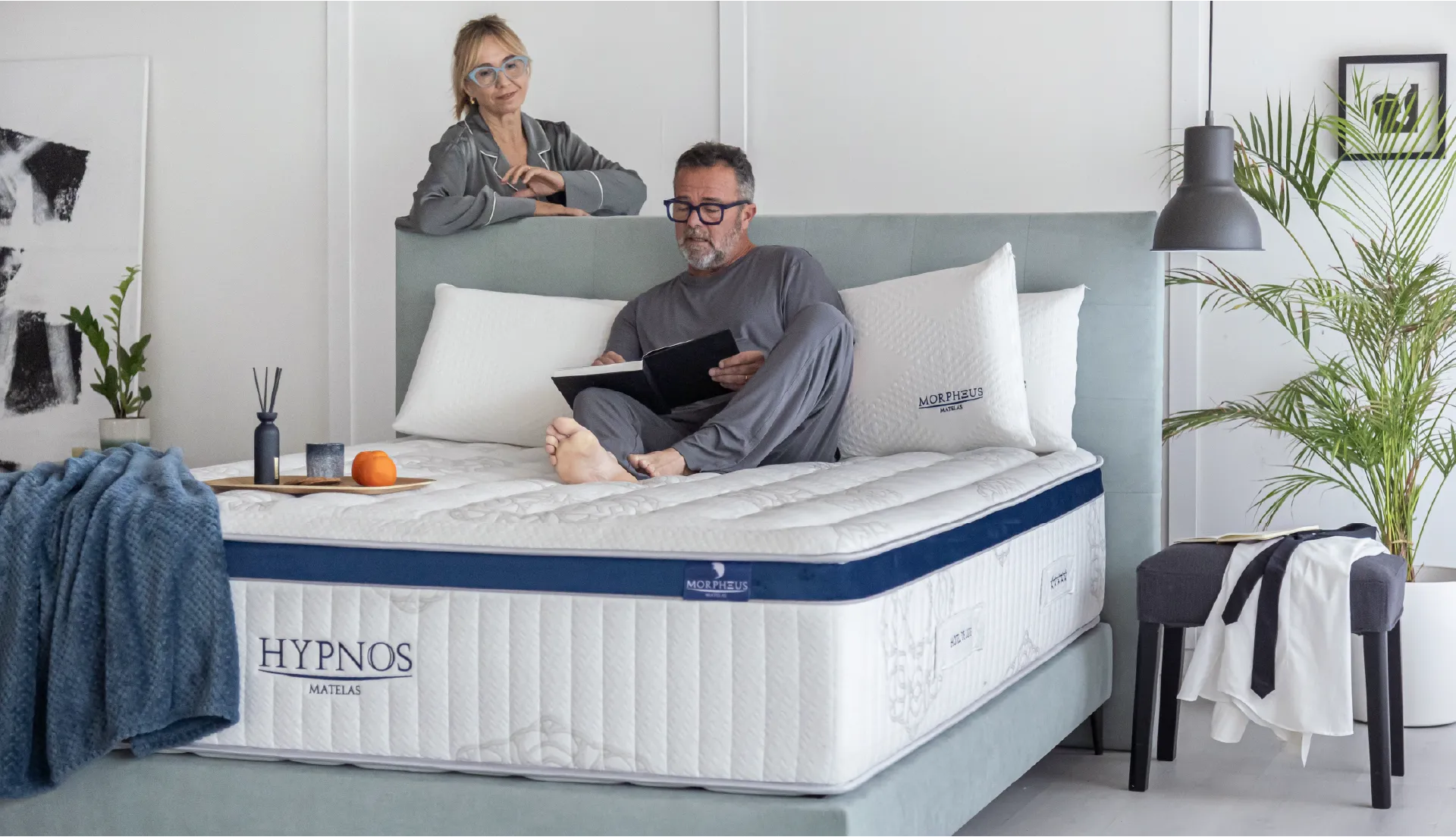 Zoom sur surmatelas intégré modèle Hypnos 160x200