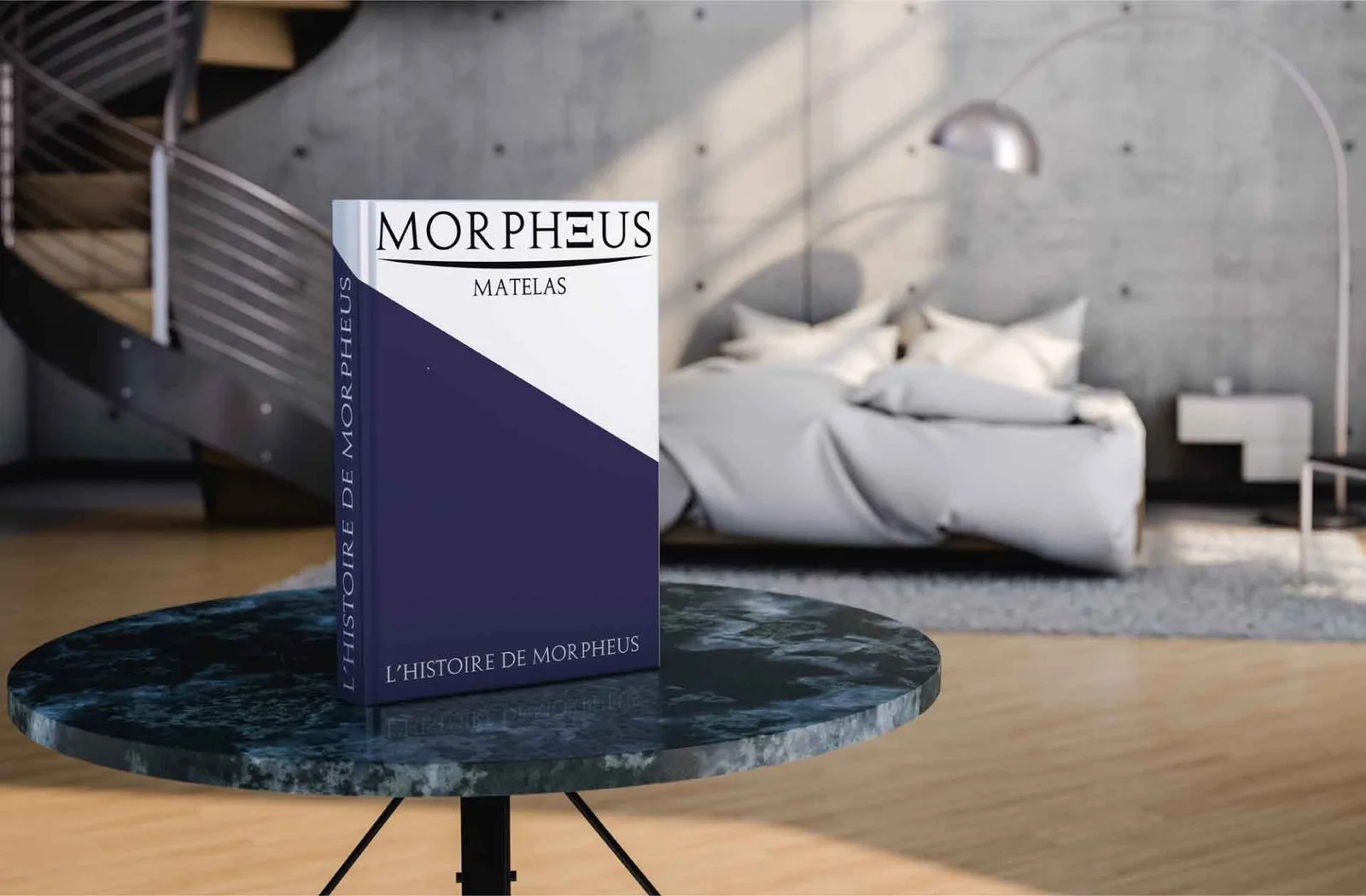 Livre représentant l'histoire de Morpheus Matelas