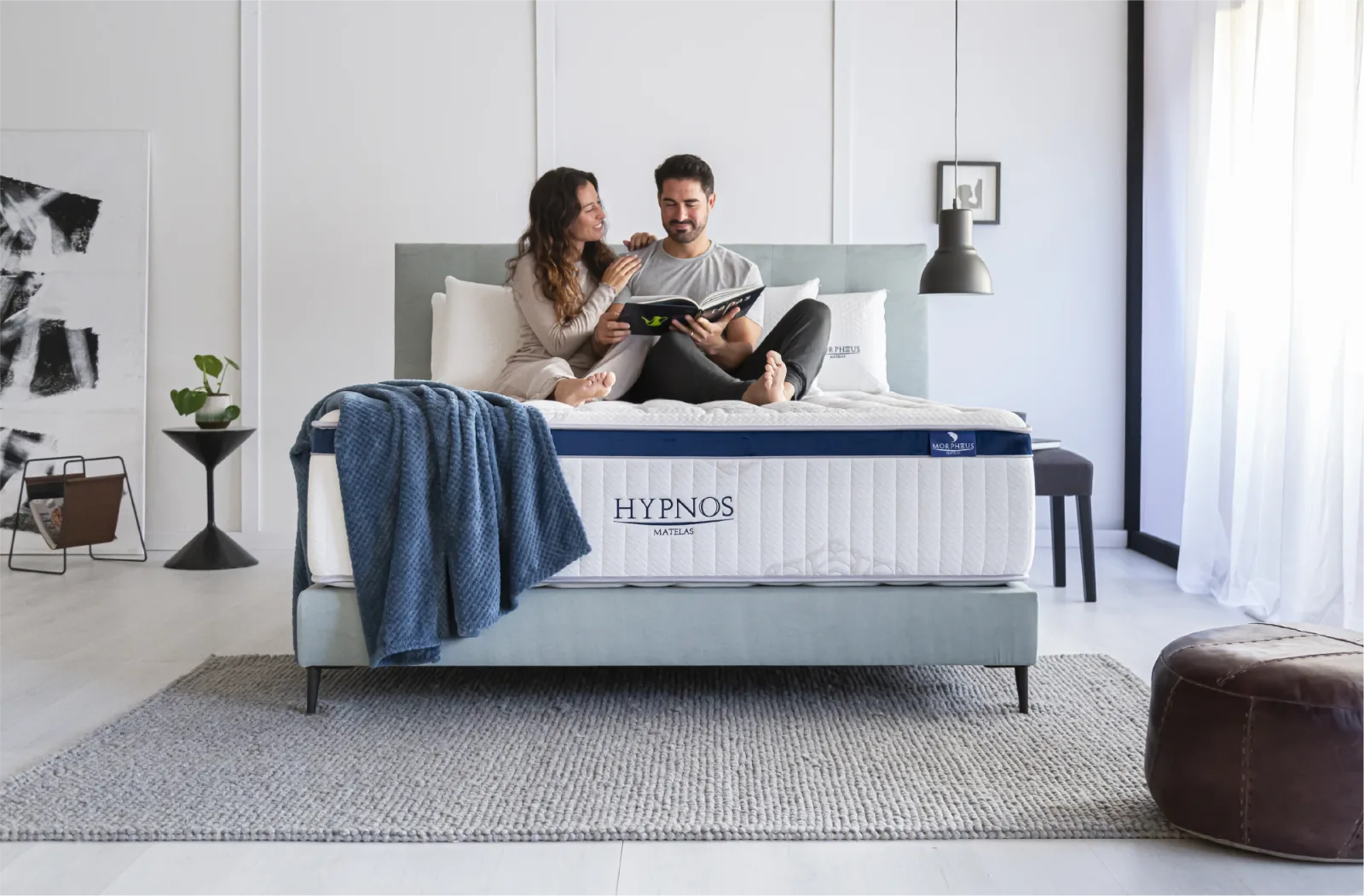 Couple sur matelas 160x200 prestige - Literie complète Morpheus haut de gamme avec grand confort