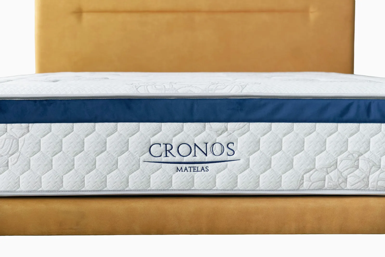 Broderie Cronos sur le flanc du matelas