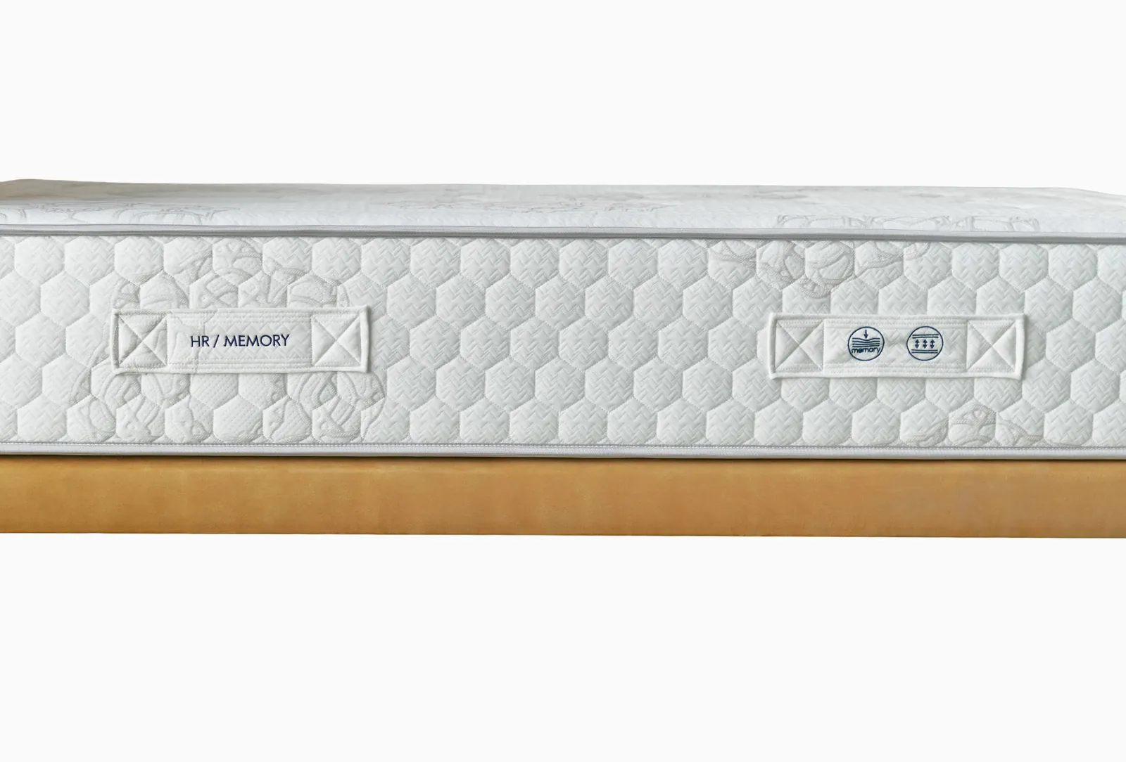 Étiquettes HR / Memory sur le flanc du matelas Orion